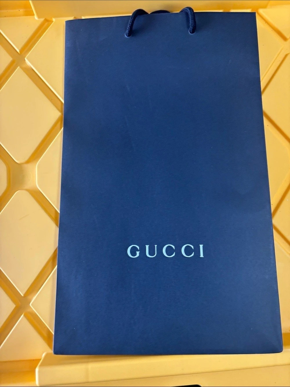 Gucci Navy Blue Paper Shopping Bag